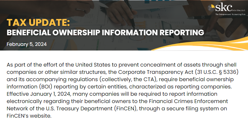 Beneficial Ownership Information Reporting (February 2024)