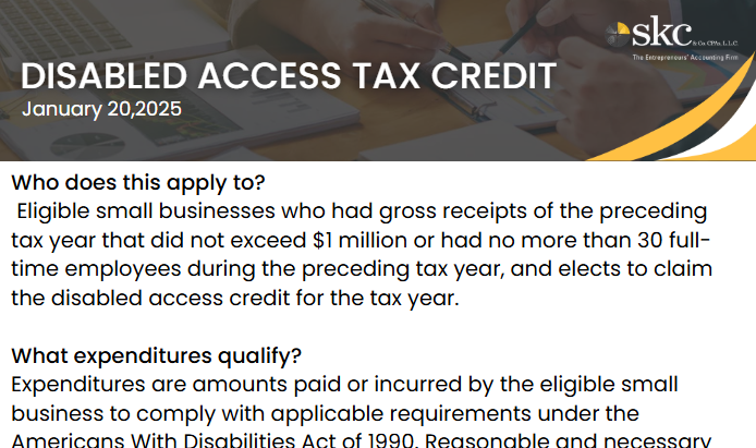 Disabled Access Tax Credit